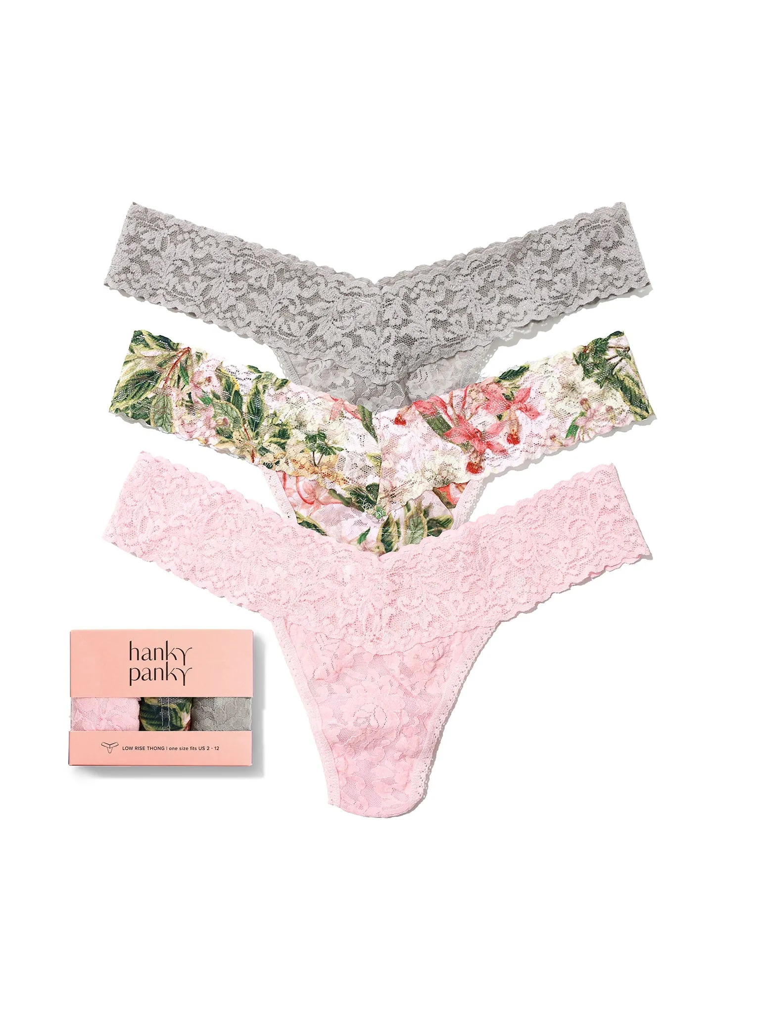 3 Pack Low Rise Thongs French Garden Sale sold by Hanky Panky