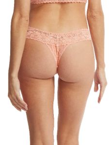Signature Lace Low Rise Thong Snapdragon Peach sold by Hanky Panky