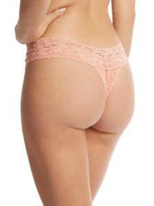 Signature Lace Low Rise Thong Snapdragon Peach sold by Hanky Panky