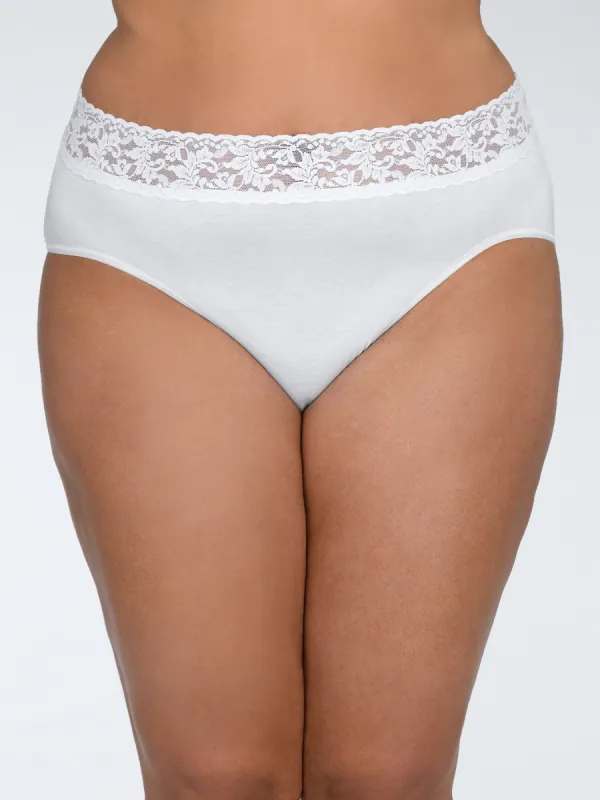 Plus Size Supima® Cotton French Brief White sold by Hanky Panky