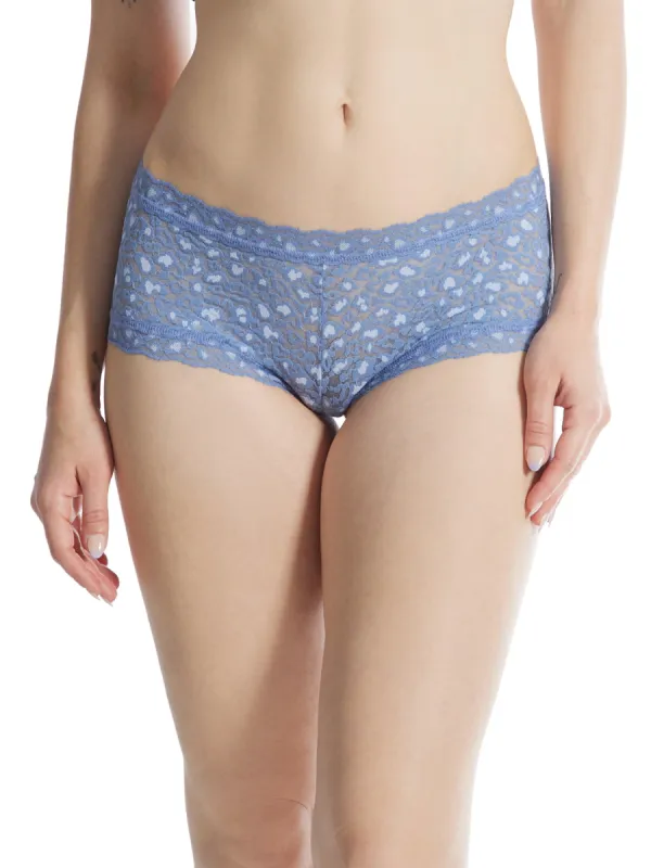 Cross-Dyed Leopard Boyshort Stonewash Blue sold by Hanky Panky