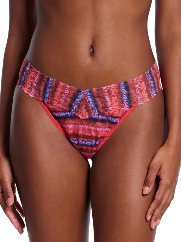 Printed Signature Lace Original Rise Thong Dip Dye Sale sold by Hanky Panky