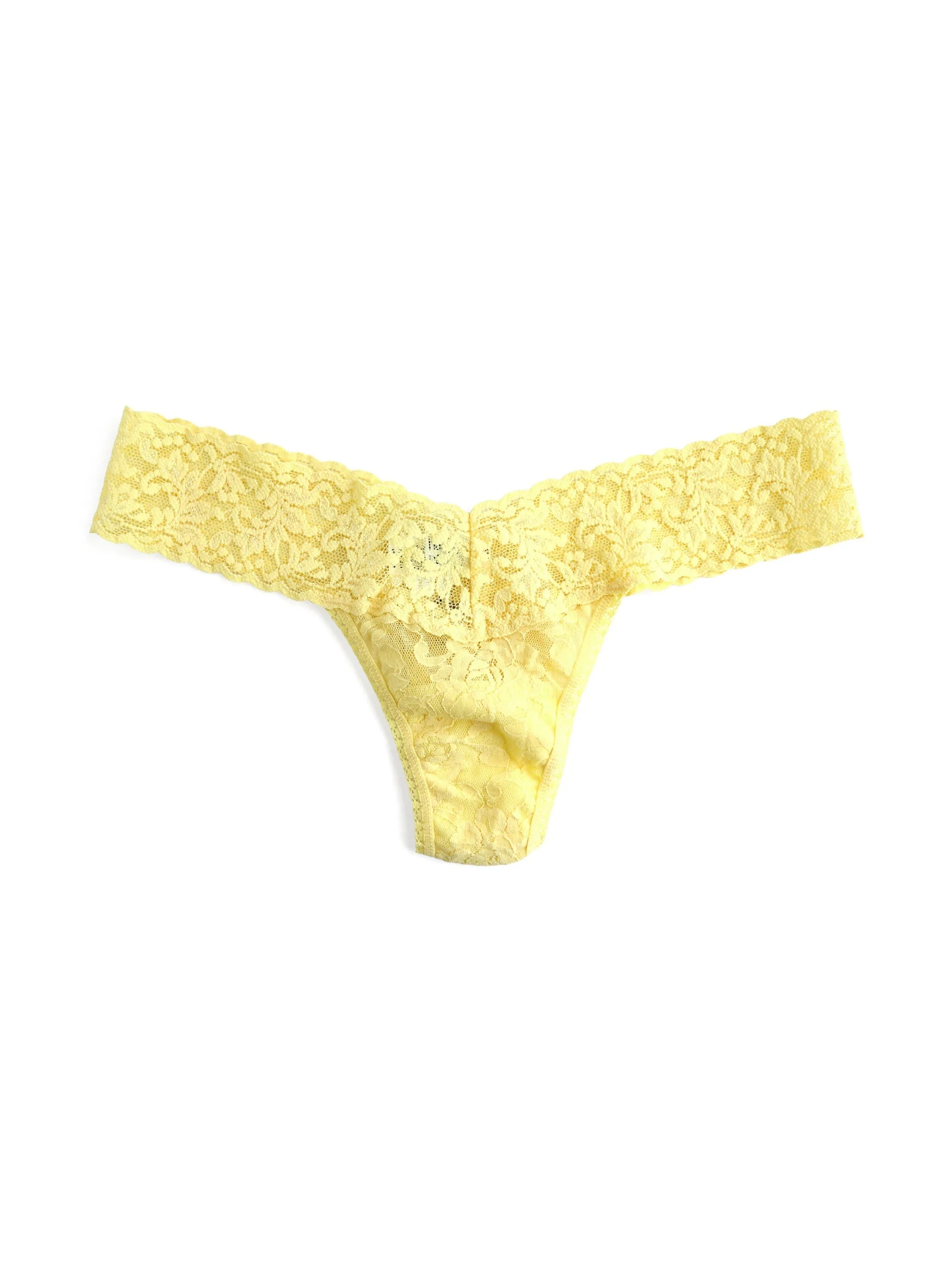 Signature Lace Low Rise Thong Buttercup Yellow sold by Hanky Panky