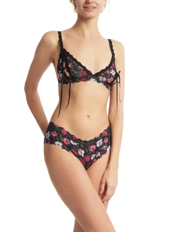 Printed Lace Tie Front Bralette Am I Dreaming Sale sold by Hanky Panky