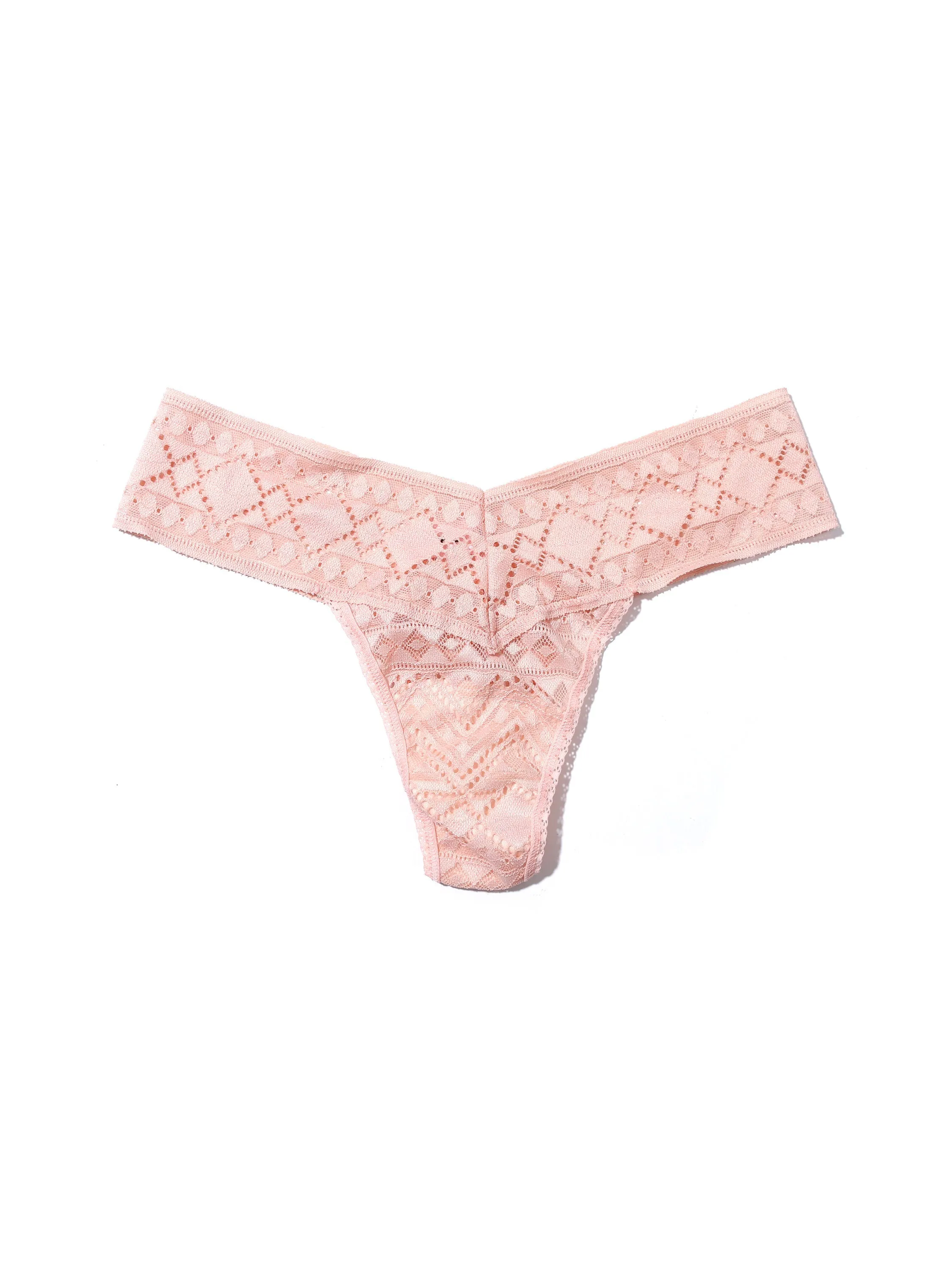 Petite Size Gem Lace Thong Sweet Chamomile Pink Sale sold by Hanky Panky
