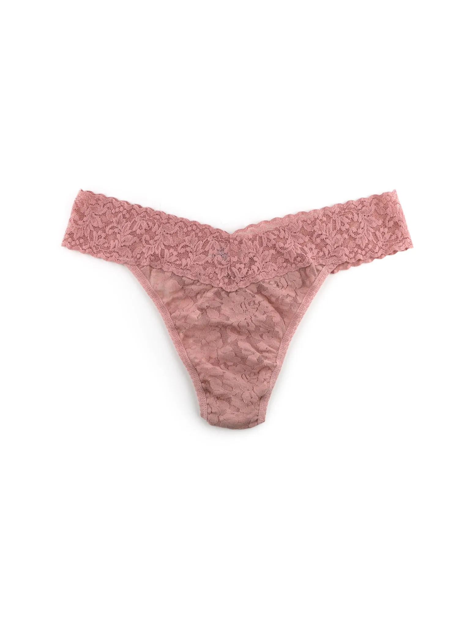 Signature Lace® Original Rise Thong Desert Rose Pink sold by Hanky Panky