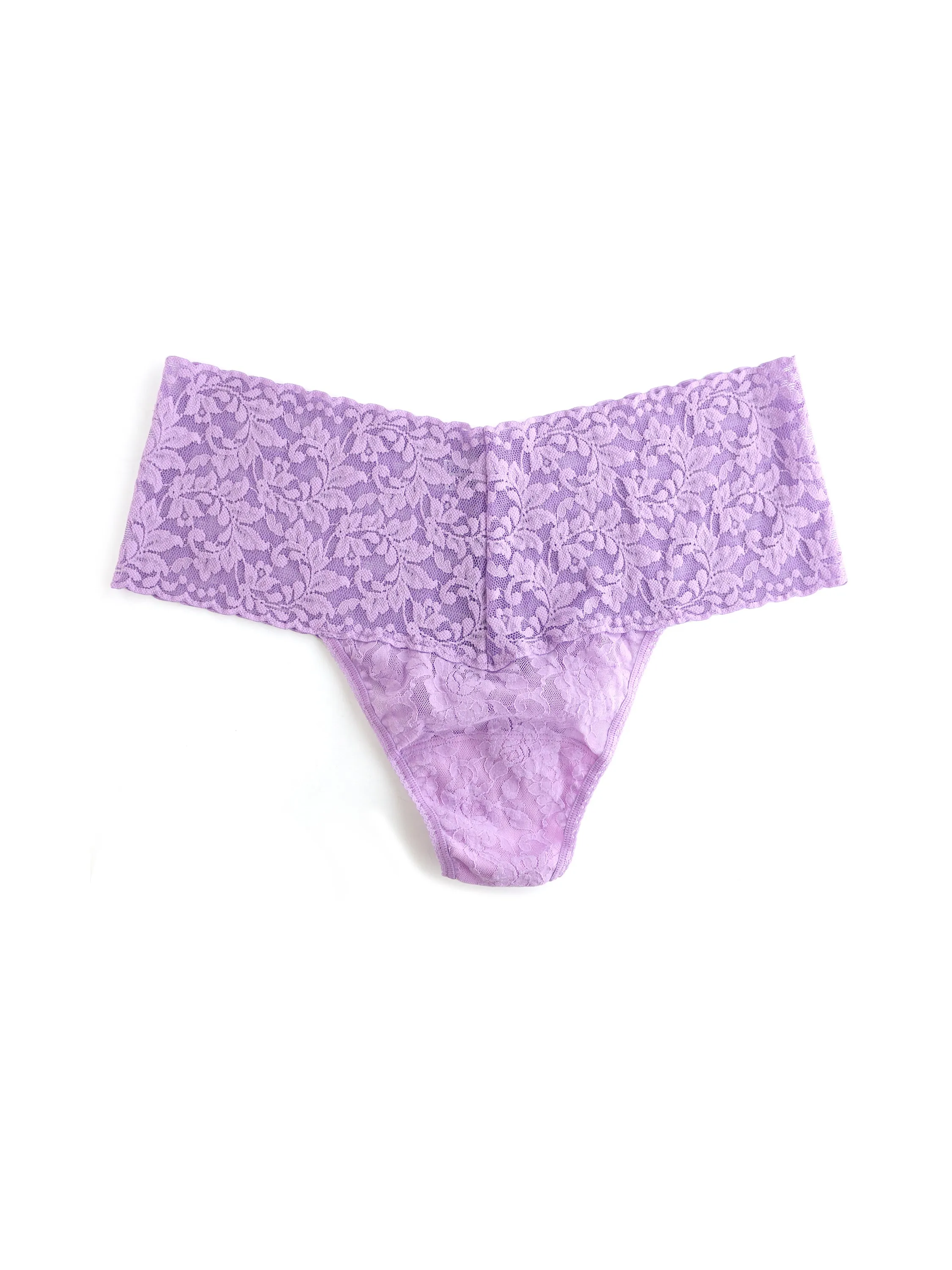 Plus Size Retro Lace Thong Lavender Sachet Purple sold by Hanky Panky