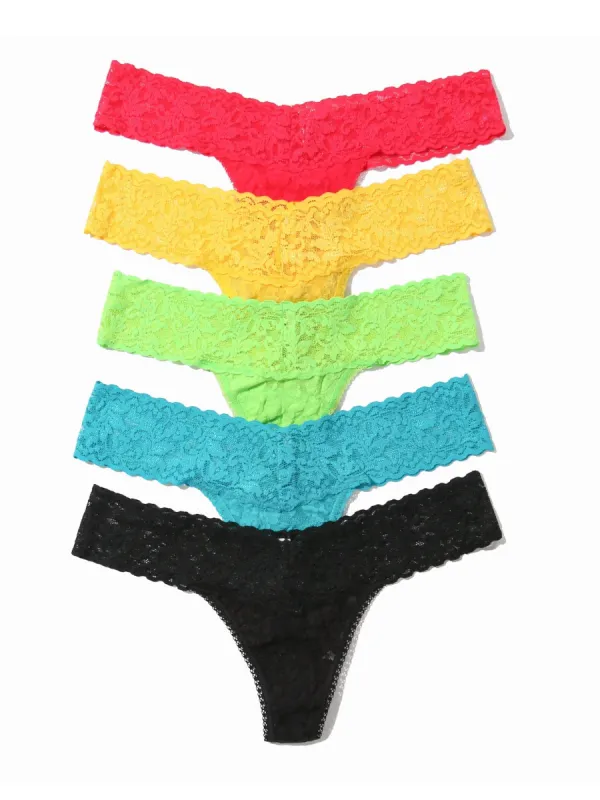 5 Pack Petite Size Signature Lace Thongs In Printed Box Sale sold by Hanky Panky