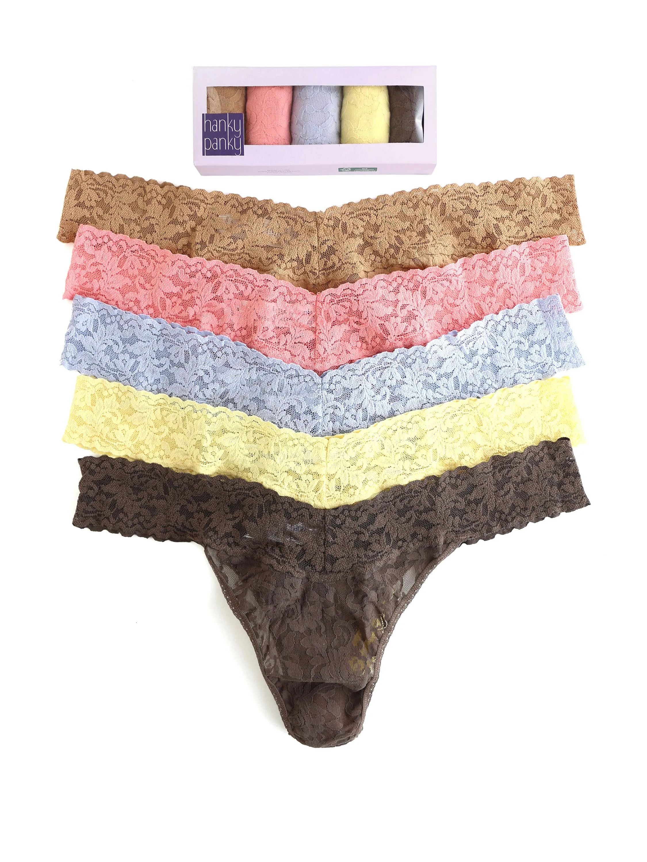 5 Pack Plus Size Original Rise Thongs sold by Hanky Panky