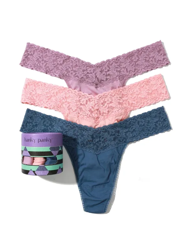 Holiday Cotton 3 Pack Original Rise Thongs Sale sold by Hanky Panky