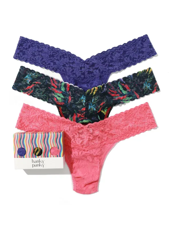 3 Pack Low Rise Thongs Floating sold by Hanky Panky