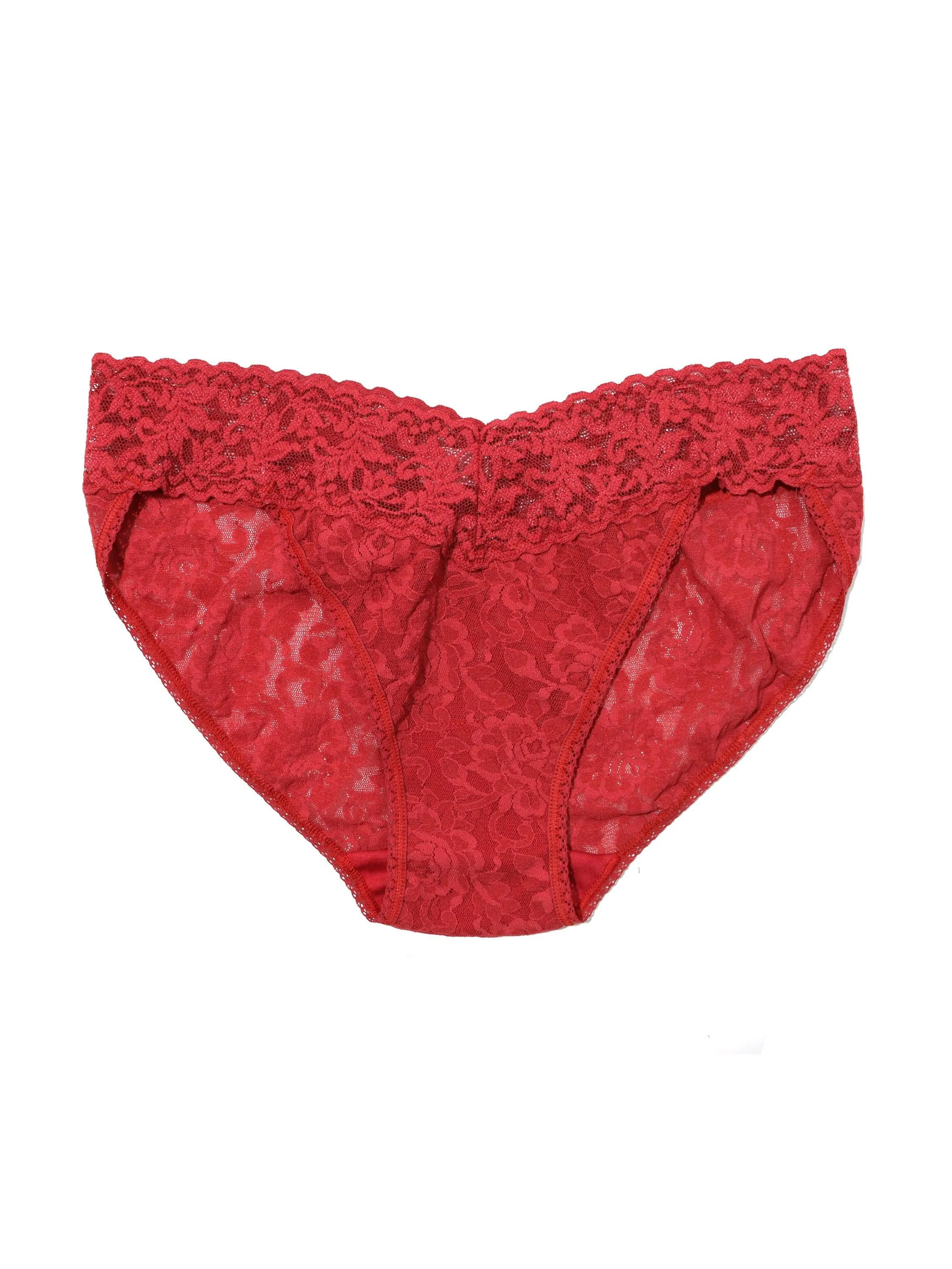 Signature Lace V-Kini Burnt Sienna Red sold by Hanky Panky