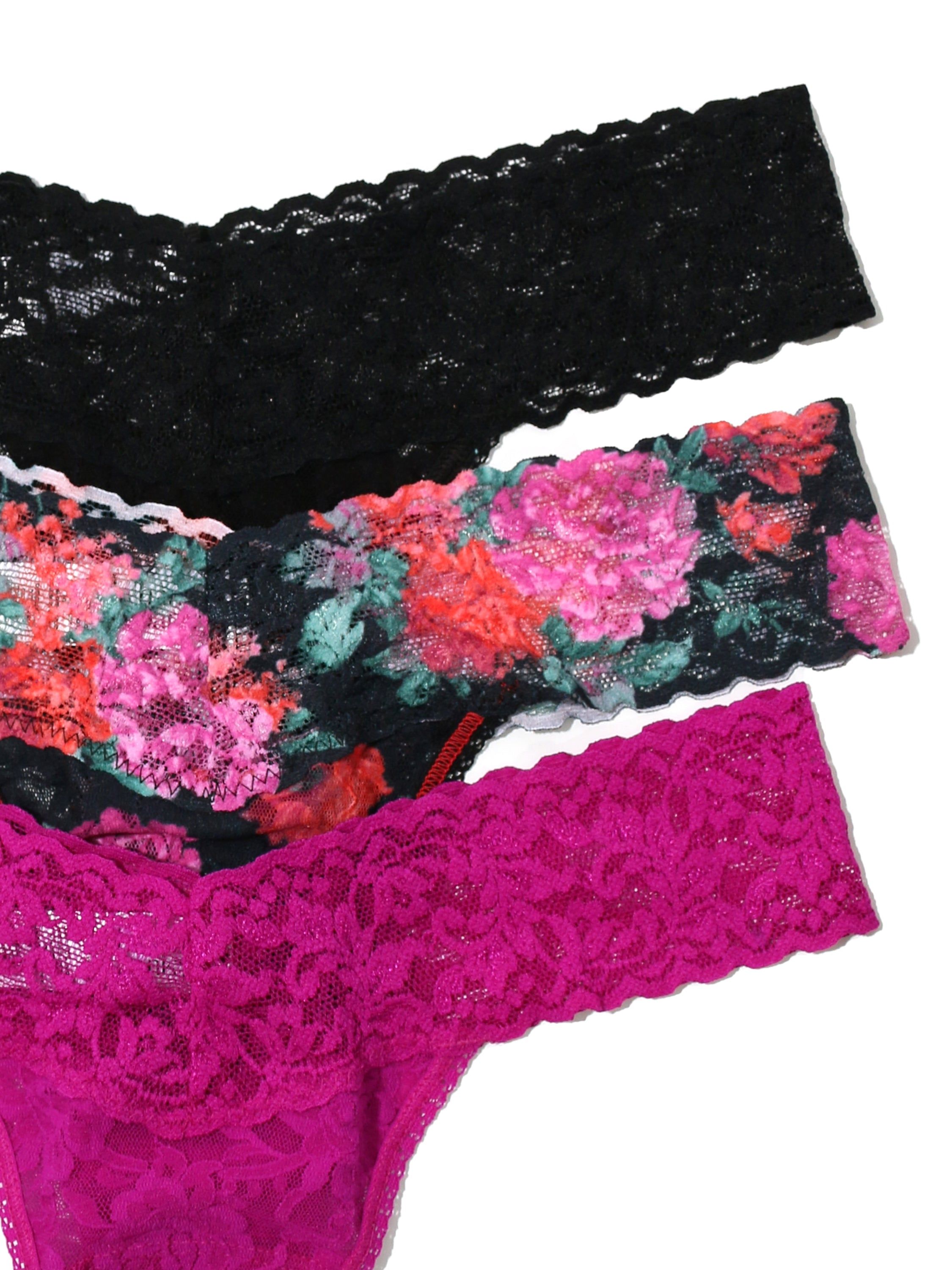 3 Pack Petite Size Signature Lace Low Rise Thongs Exclusive Sale sold by Hanky Panky product image thumbnail 2