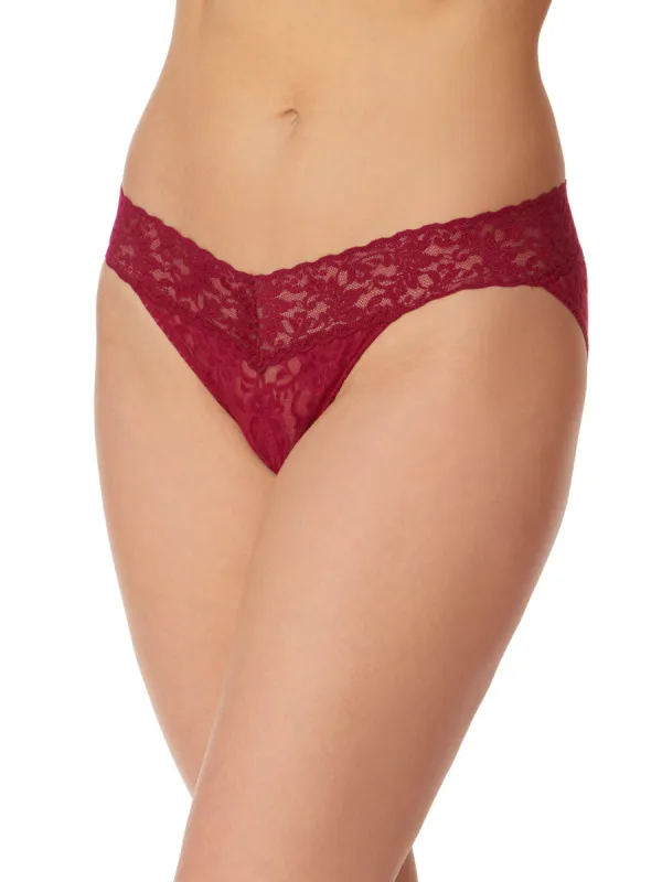Signature Lace V-Kini Dark Pomegranate Red sold by Hanky Panky