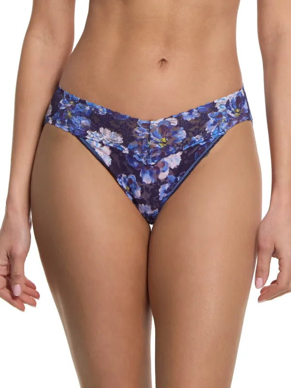 Printed Signature Lace V-Kini Nightfall Purple Sale sold by Hanky Panky