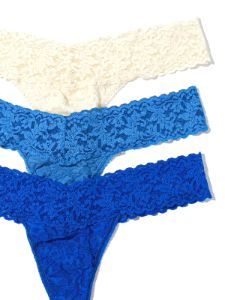 3 Pack Signature Lace Low Rise Thongs in Printed Box Sale sold by Hanky Panky