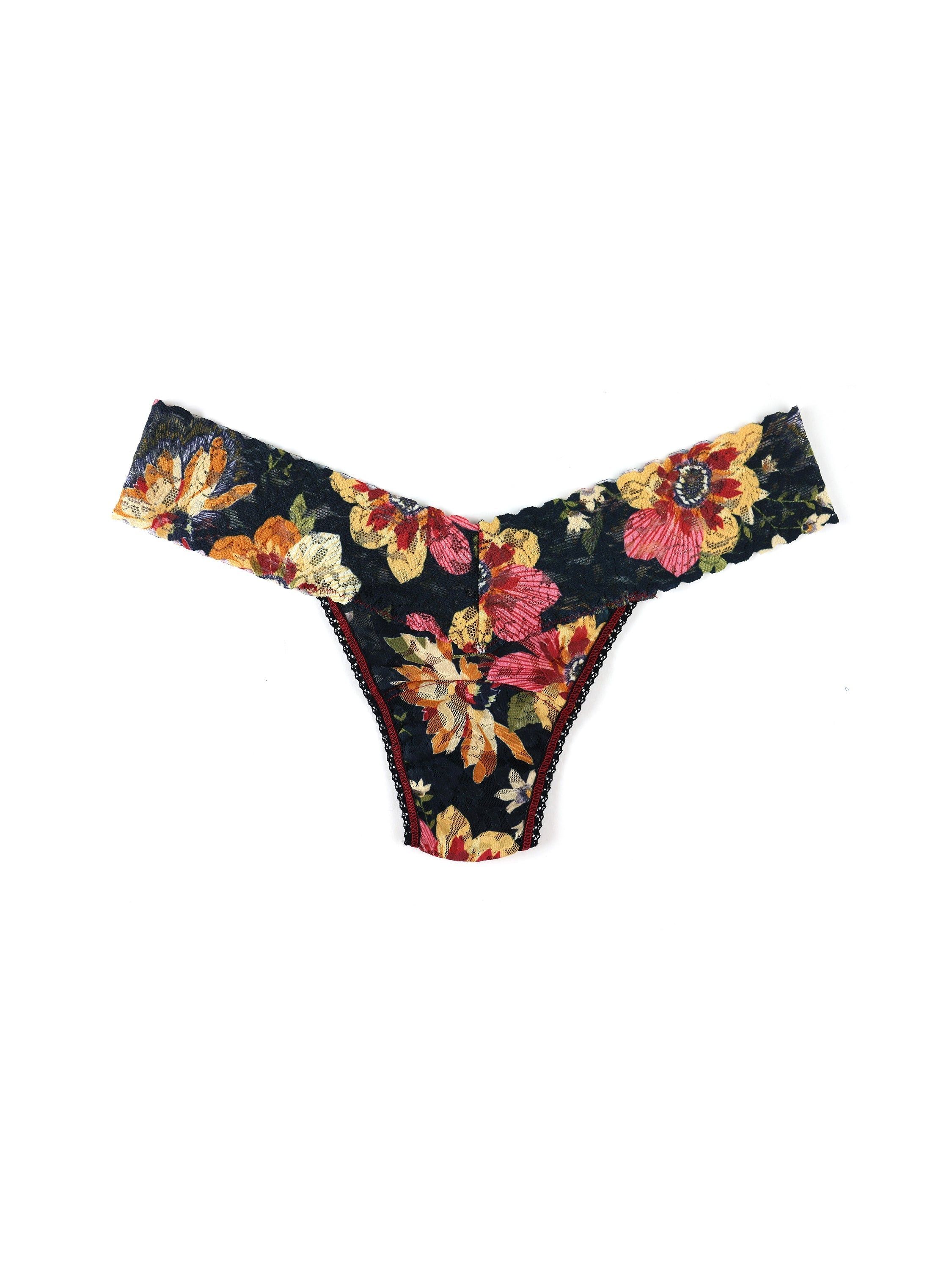 Printed Signature Lace Low Rise Thong Autumn Bloom sold by Hanky Panky