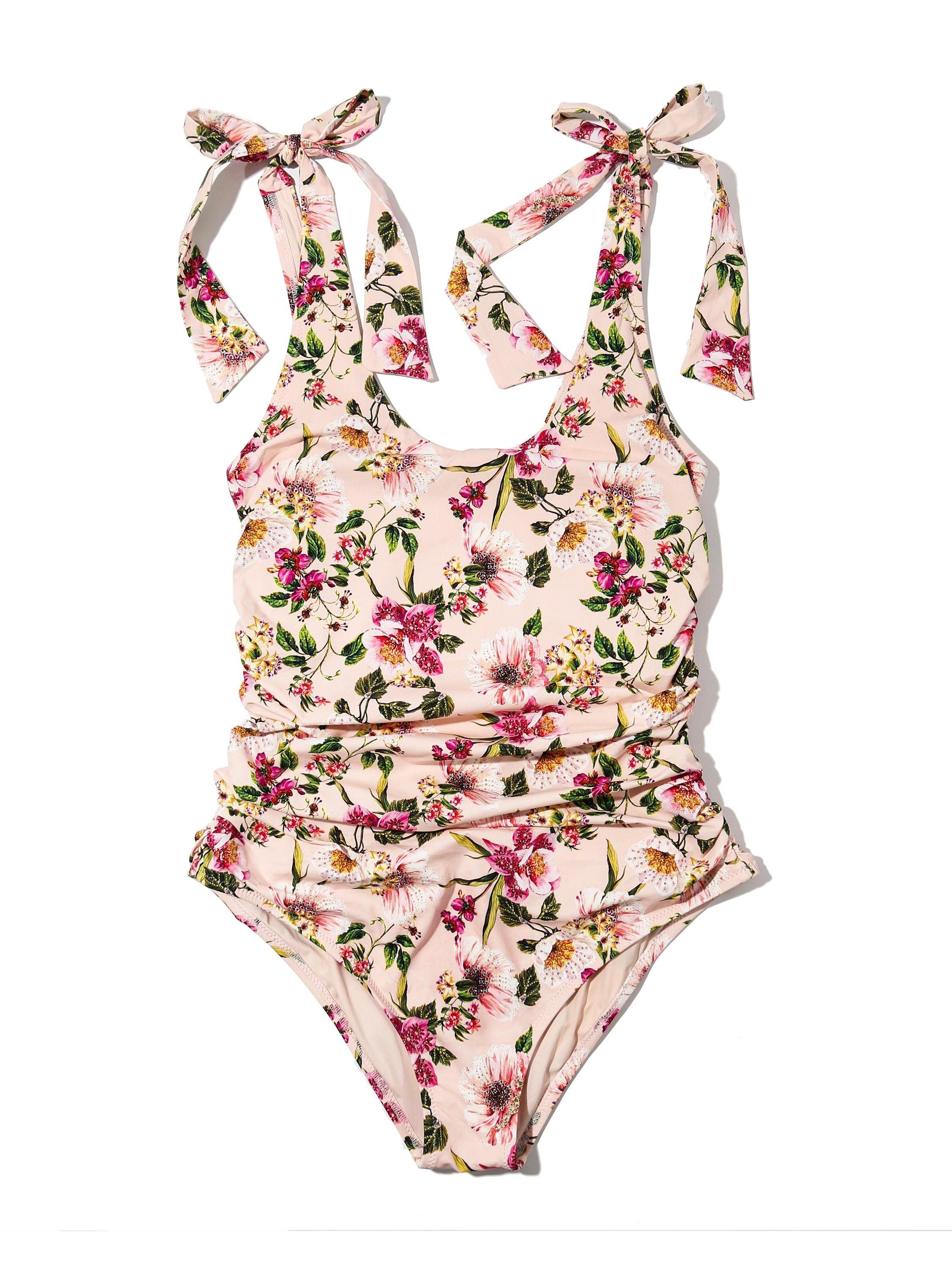 Ruched Bow One Piece Swimsuit Botanical Treasures Sale sold by Hanky Panky