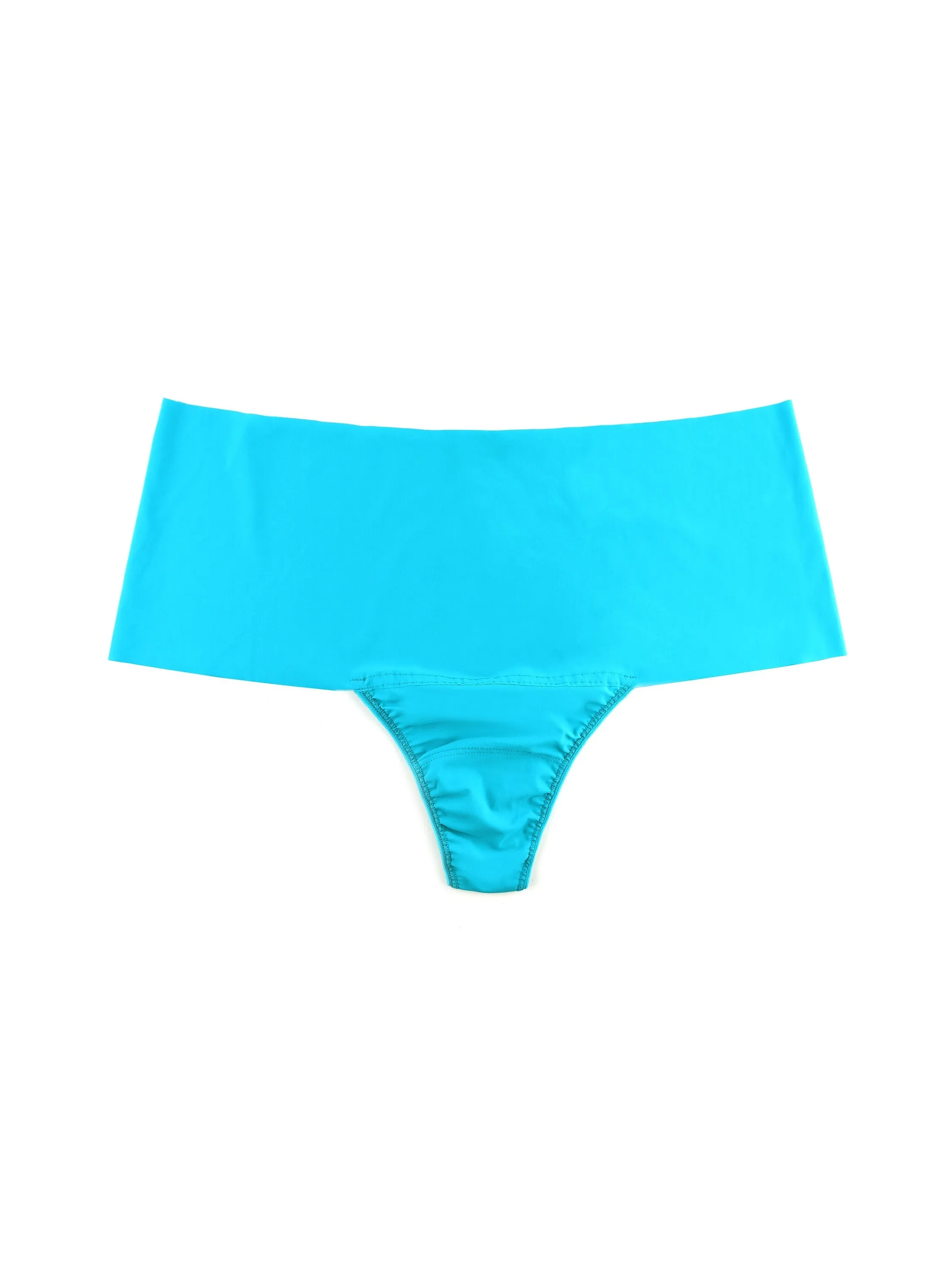 Plus Size BreatheSoft® High Rise Thong Exclusive Fresh Teal Blue sold by Hanky Panky
