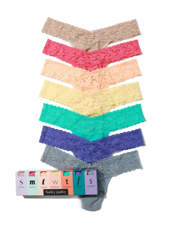 Days of the Week Low Rise Thong 7 Pack made by Hanky Panky