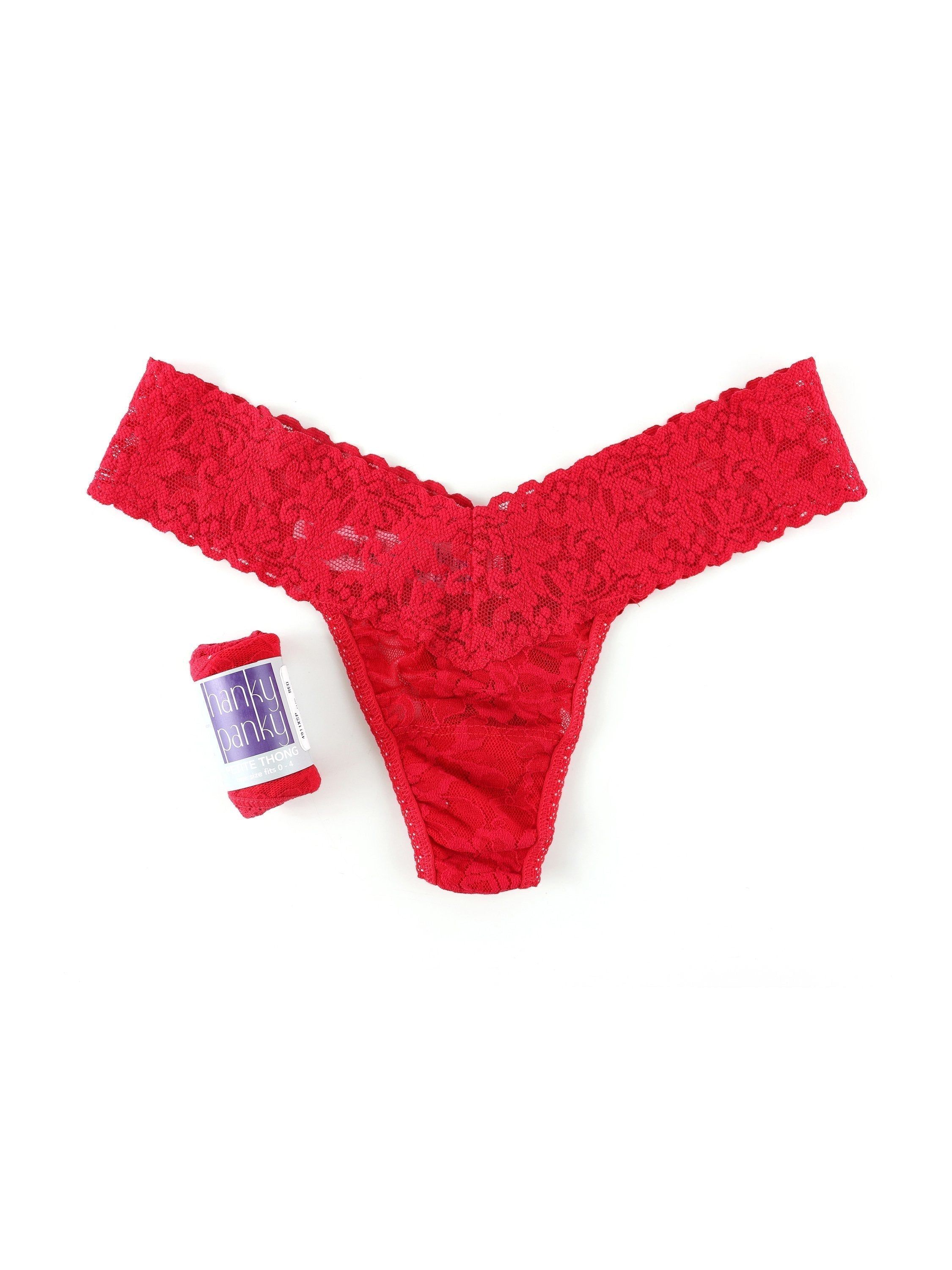 Petite Size Signature Lace Low Rise Thong sold by Hanky Panky product image thumbnail 3