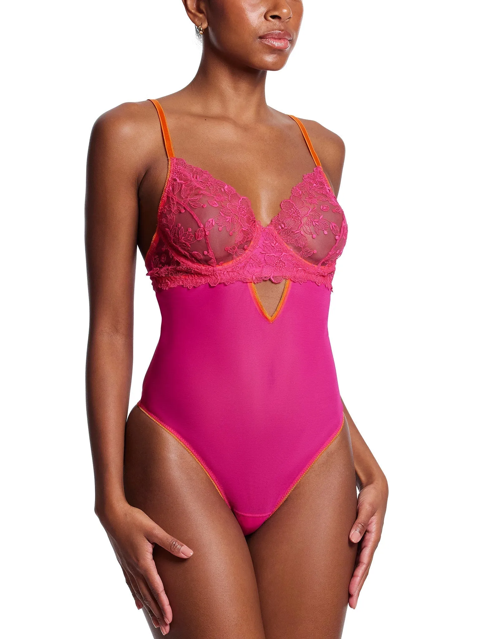 &oh™ In Full Bloom Bodysuit Kiss Me Pink Sale sold by Hanky Panky