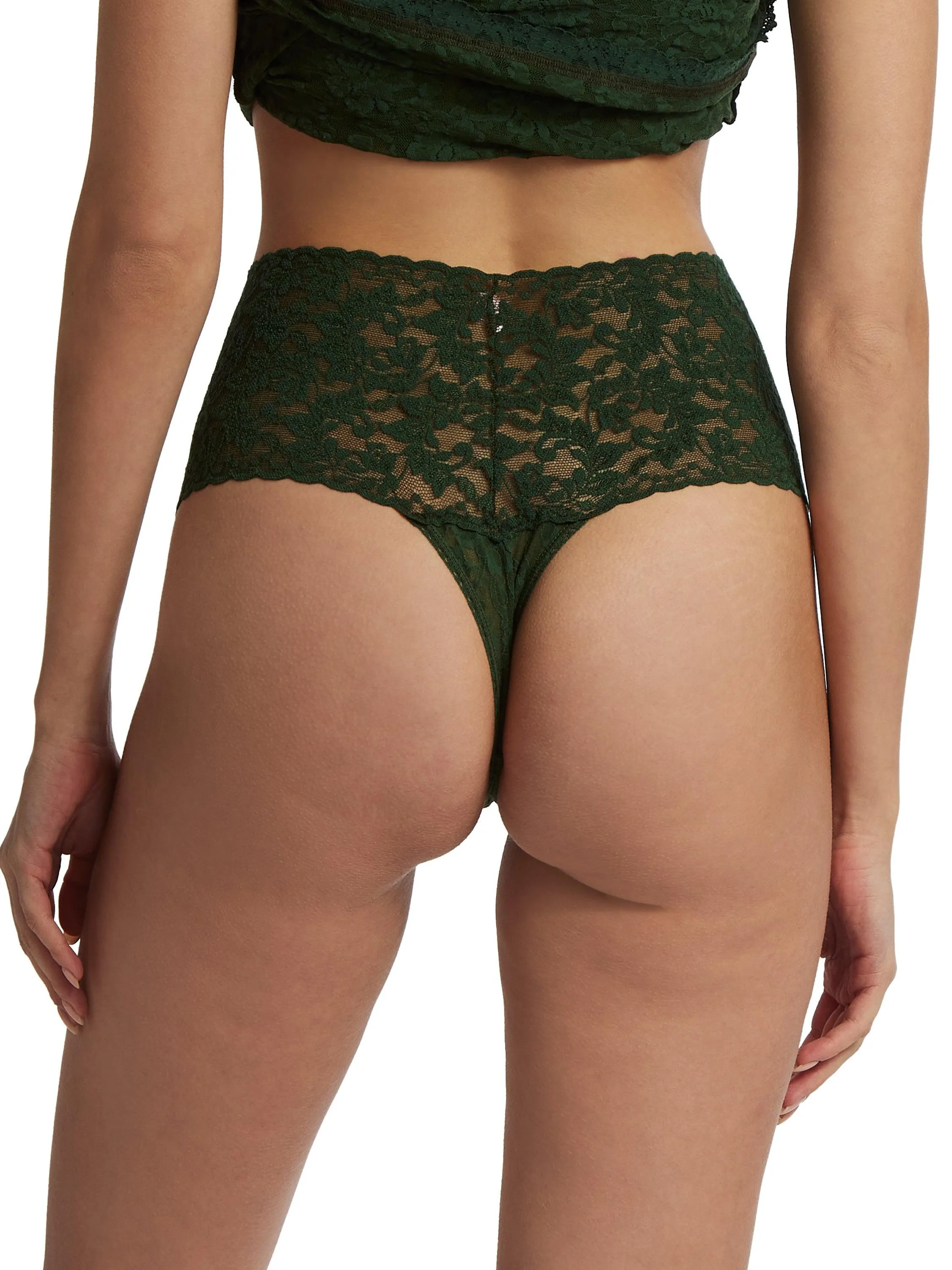 Retro Lace Thong Vines Green sold by Hanky Panky product image thumbnail 3