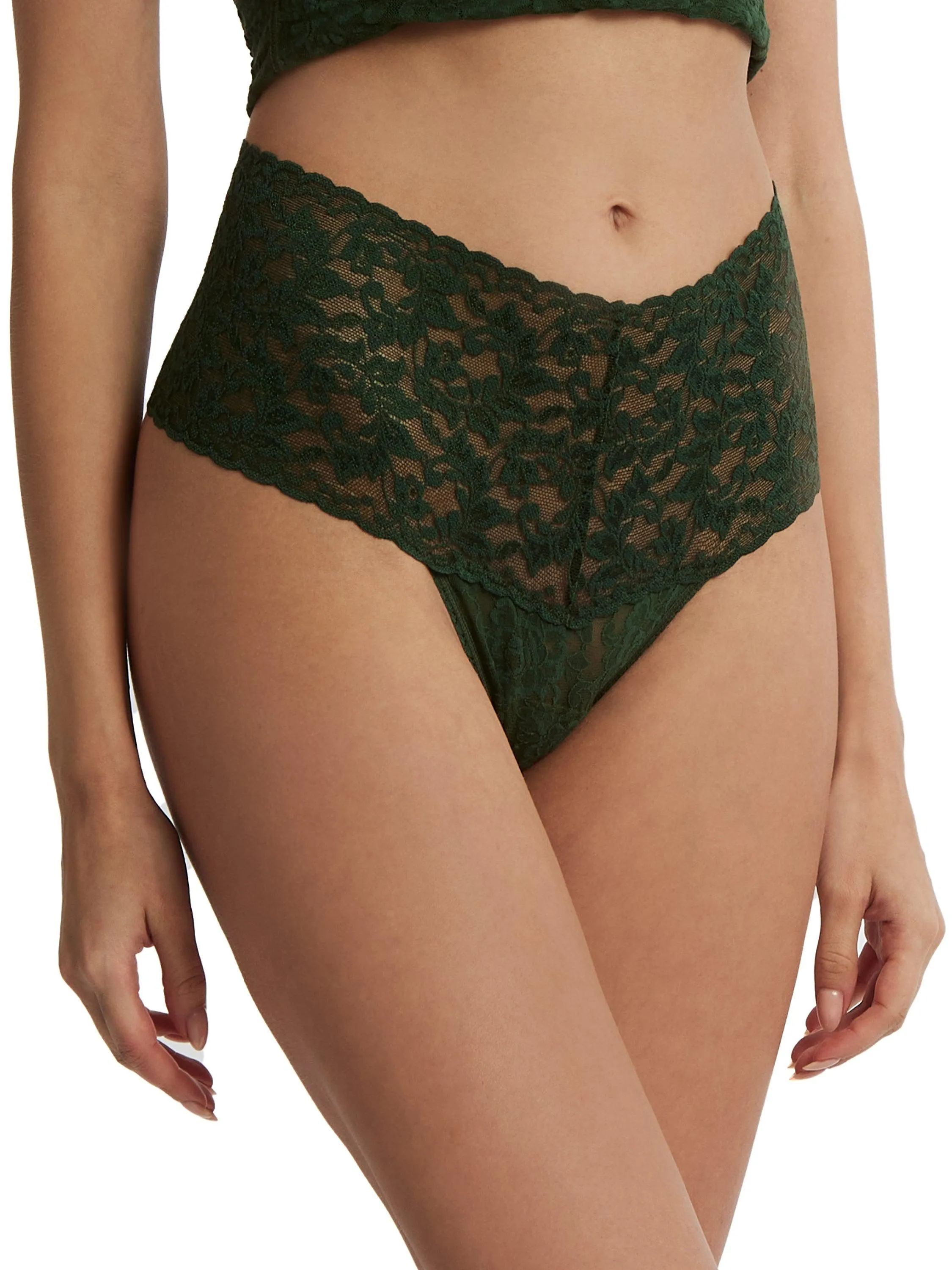 Retro Lace Thong Vines Green sold by Hanky Panky product image thumbnail 2