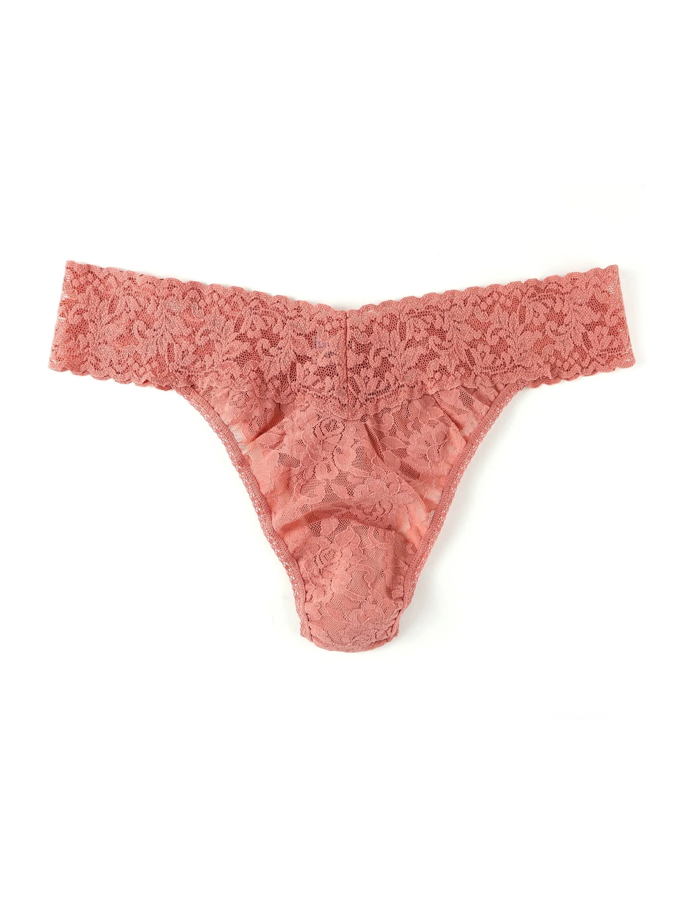 Signature Lace Original Rise Thong Himalayan Pink sold by Hanky Panky