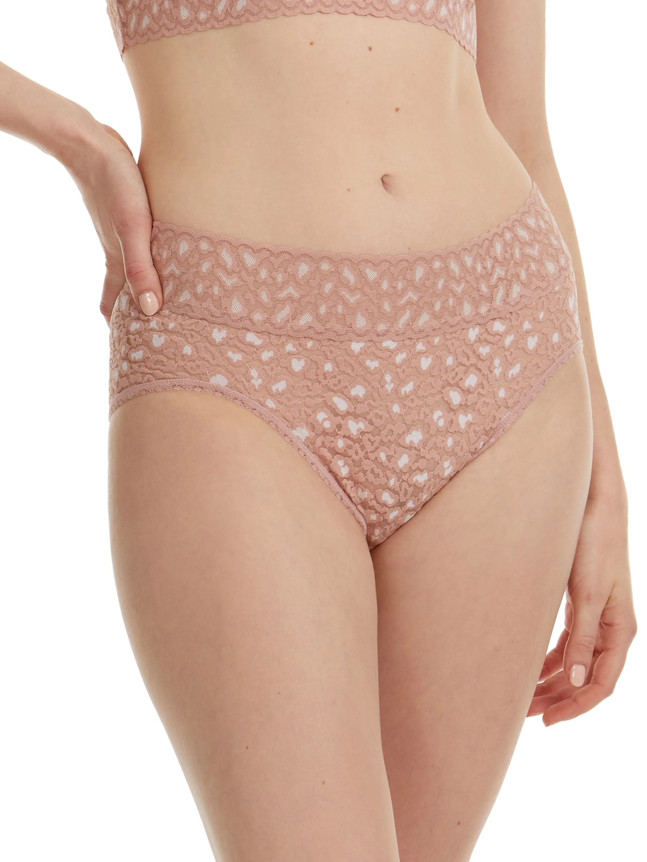 Cross-Dyed Leopard French Brief Desert Rose Pink sold by Hanky Panky