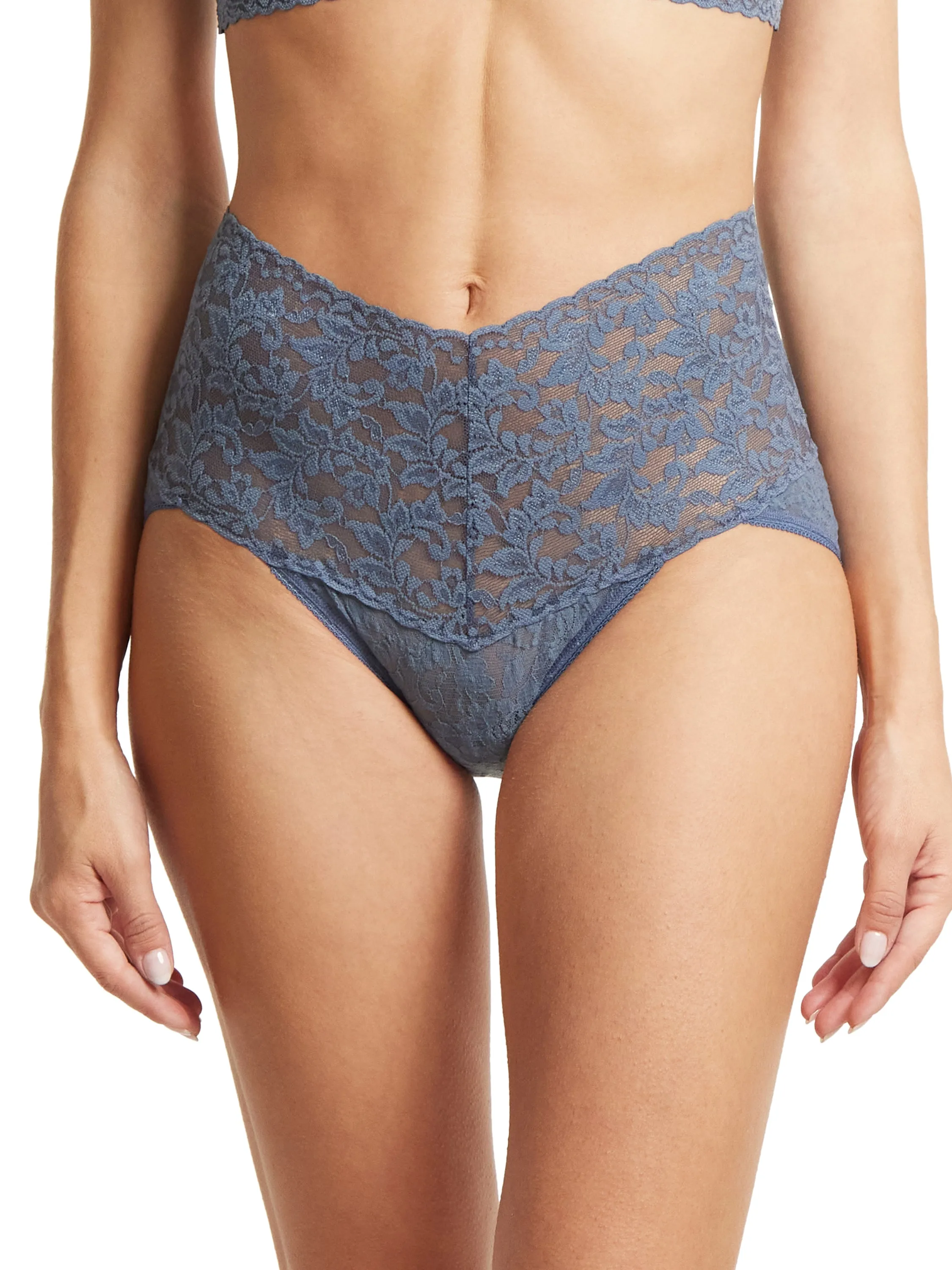 Retro Lace V-Kini Tour Guide Blue Sale sold by Hanky Panky