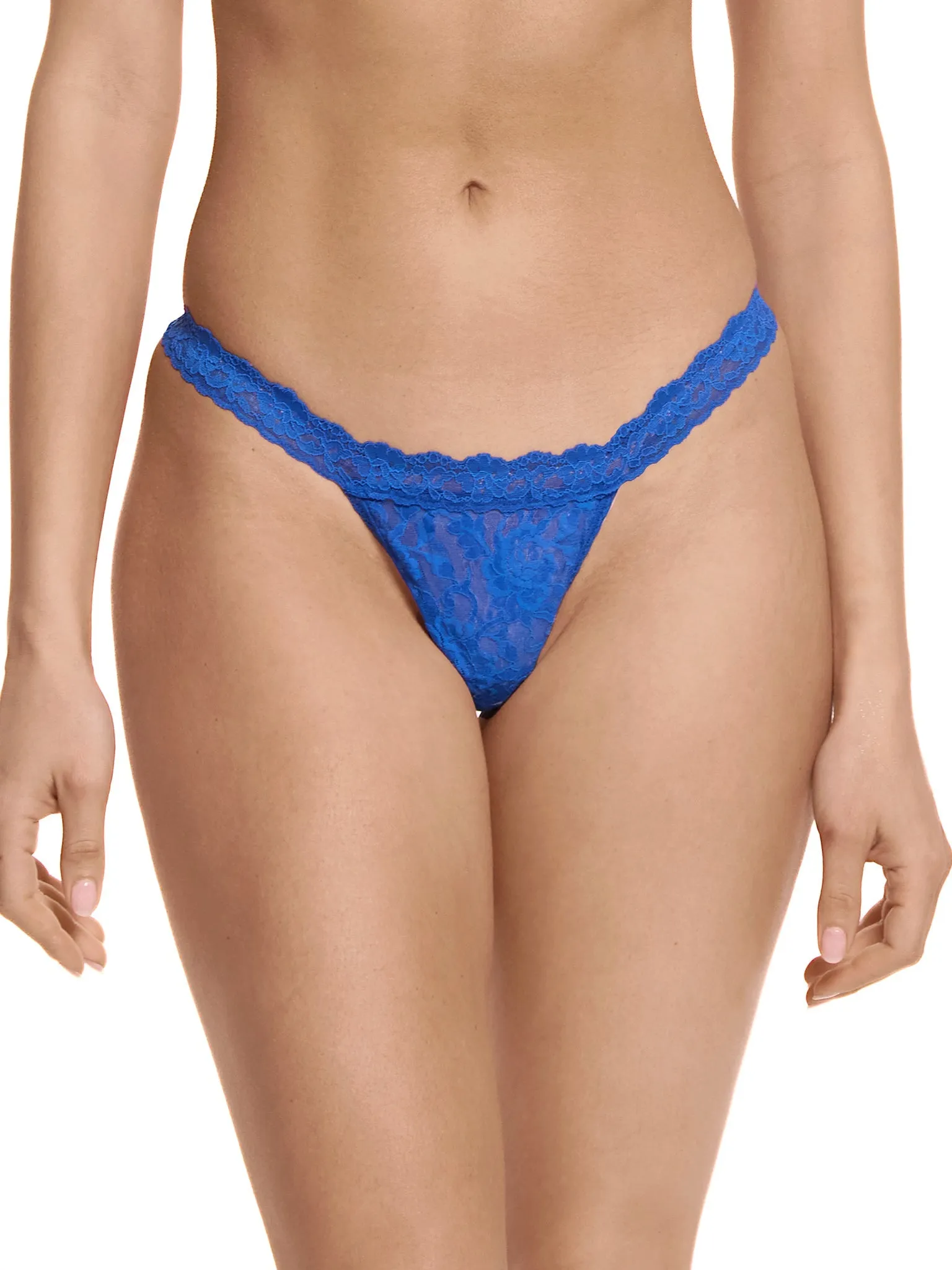 Signature Lace G-String Across The Pond Blue Sale sold by Hanky Panky