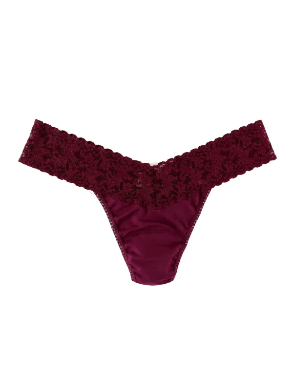 Supima® Cotton Low Rise Thong Cabernet Red sold by Hanky Panky