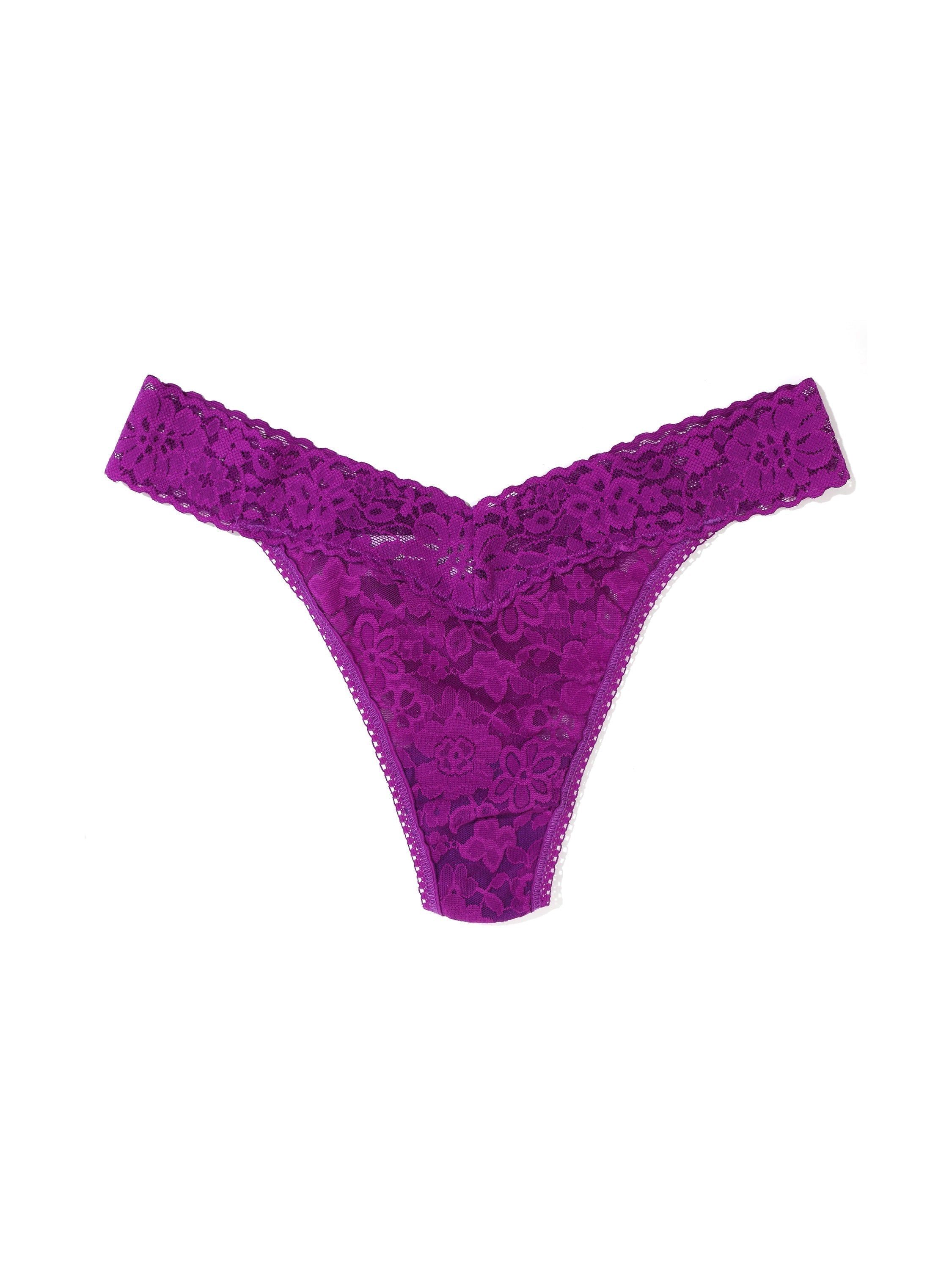 Daily Lace™ Original Rise Thong Aster Garland Purple Sale sold by Hanky Panky