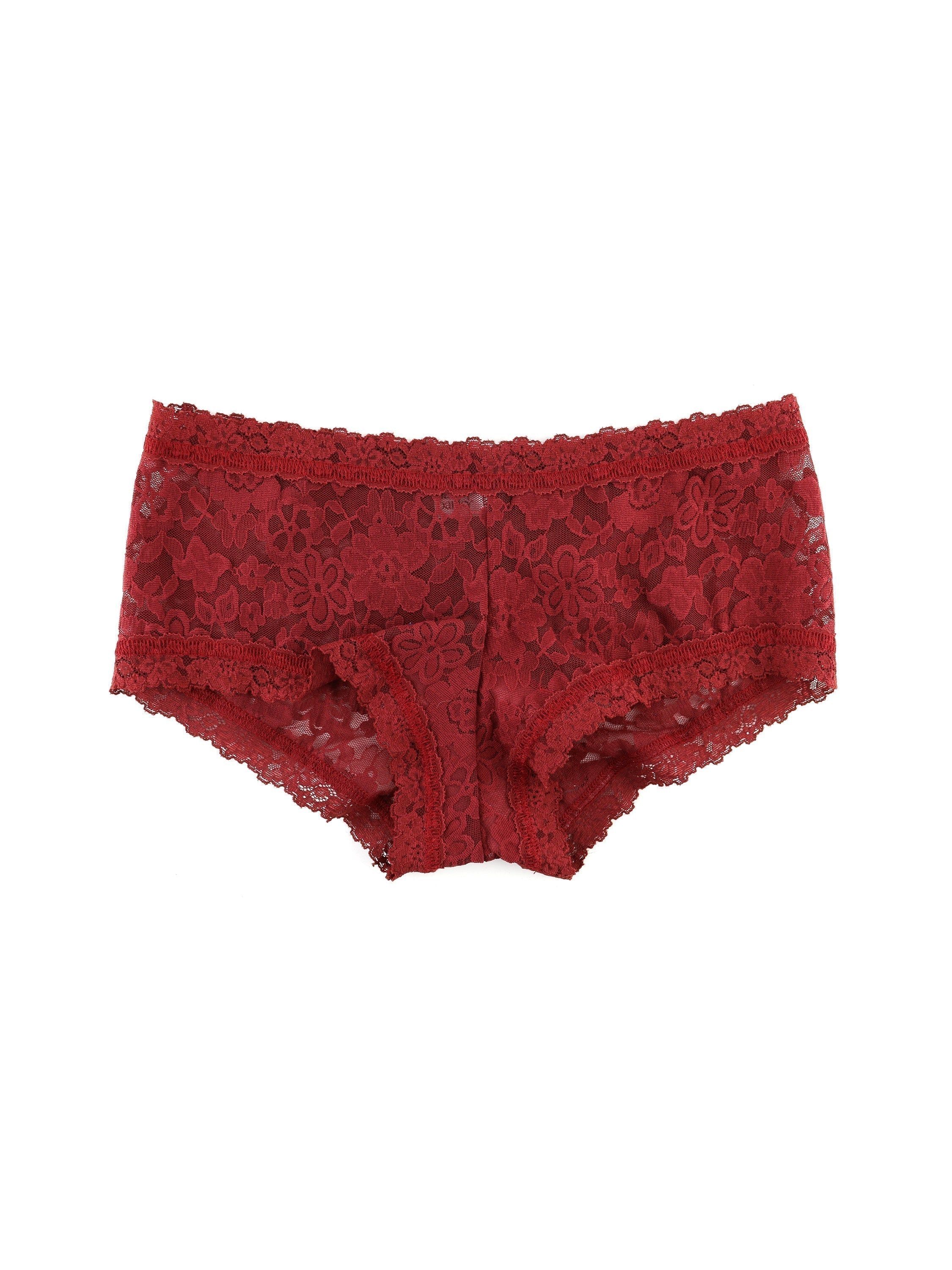 Daily Lace™ Boyshort Shiraz Red sold by Hanky Panky
