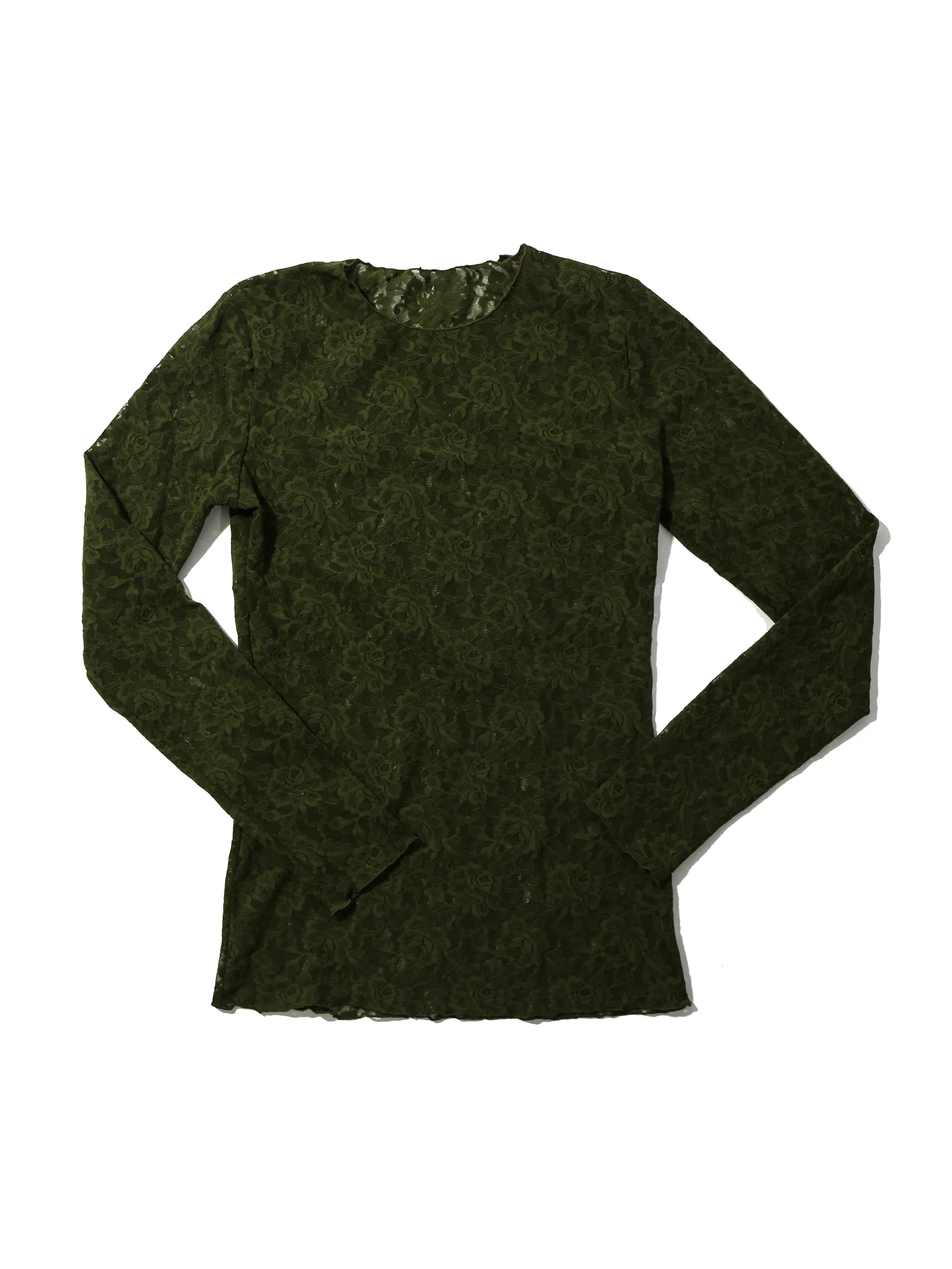 Signature Lace Long Sleeve Top Woodland Green Sale sold by Hanky Panky