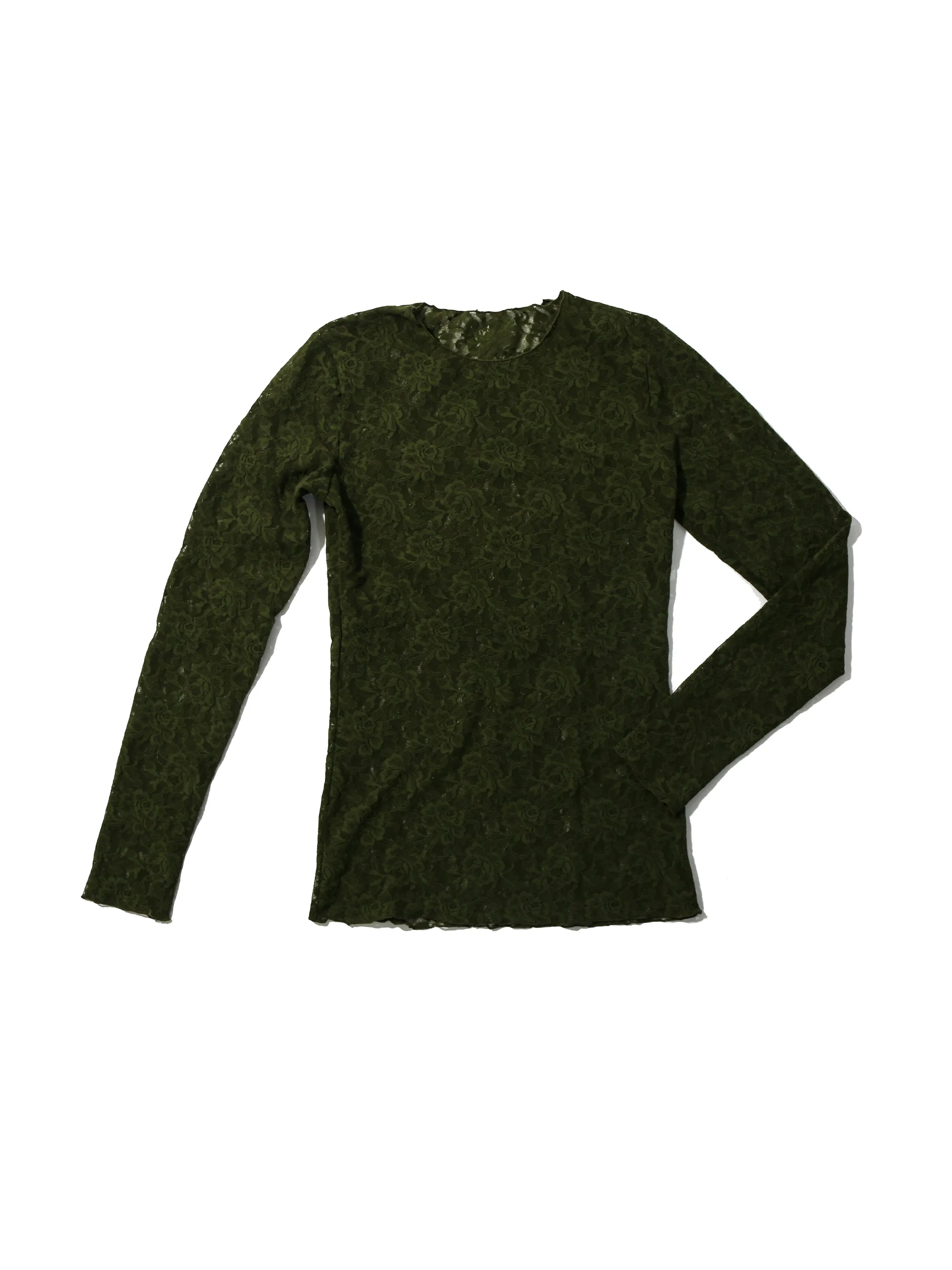Signature Lace Long Sleeve Top Woodland Green Sale sold by Hanky Panky product image thumbnail 3