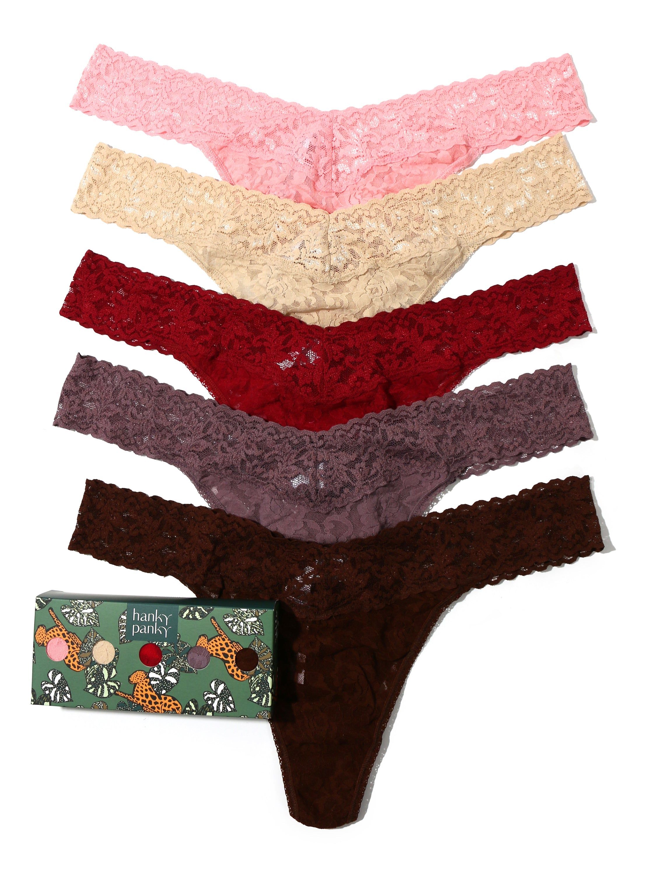 Pack Plus Size Signature Lace Thongs in Printed Box sold by Hanky Panky