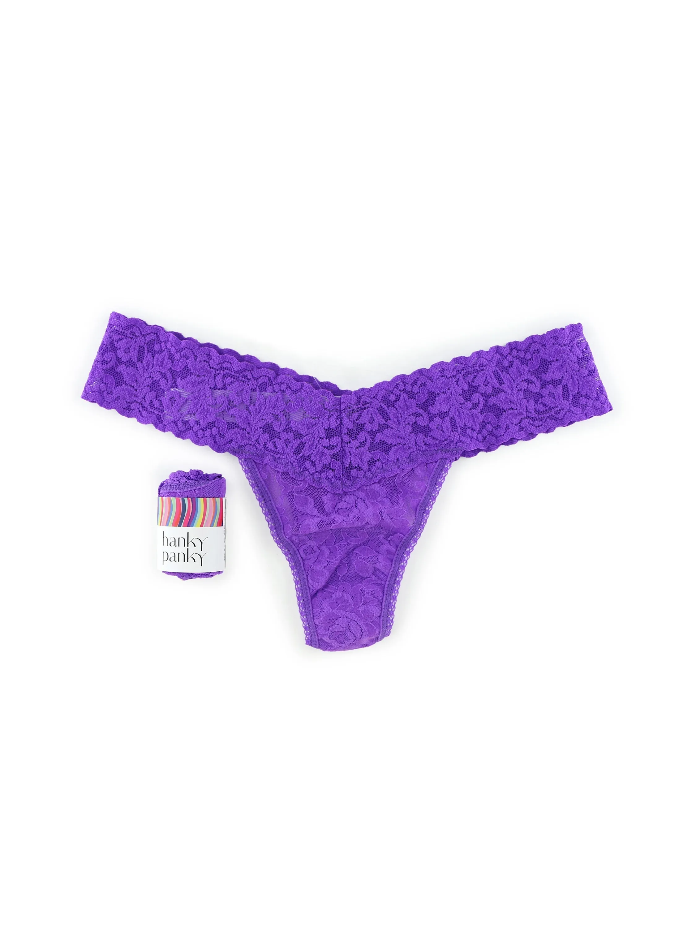 4911® Signature Lace® Low Rise Thong Vivid Violet Purple sold by Hanky Panky product image thumbnail 3