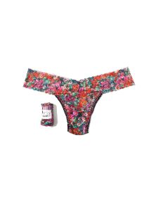 Printed Signature Lace Low Rise Thong Pashley Manor Gardens sold by Hanky Panky