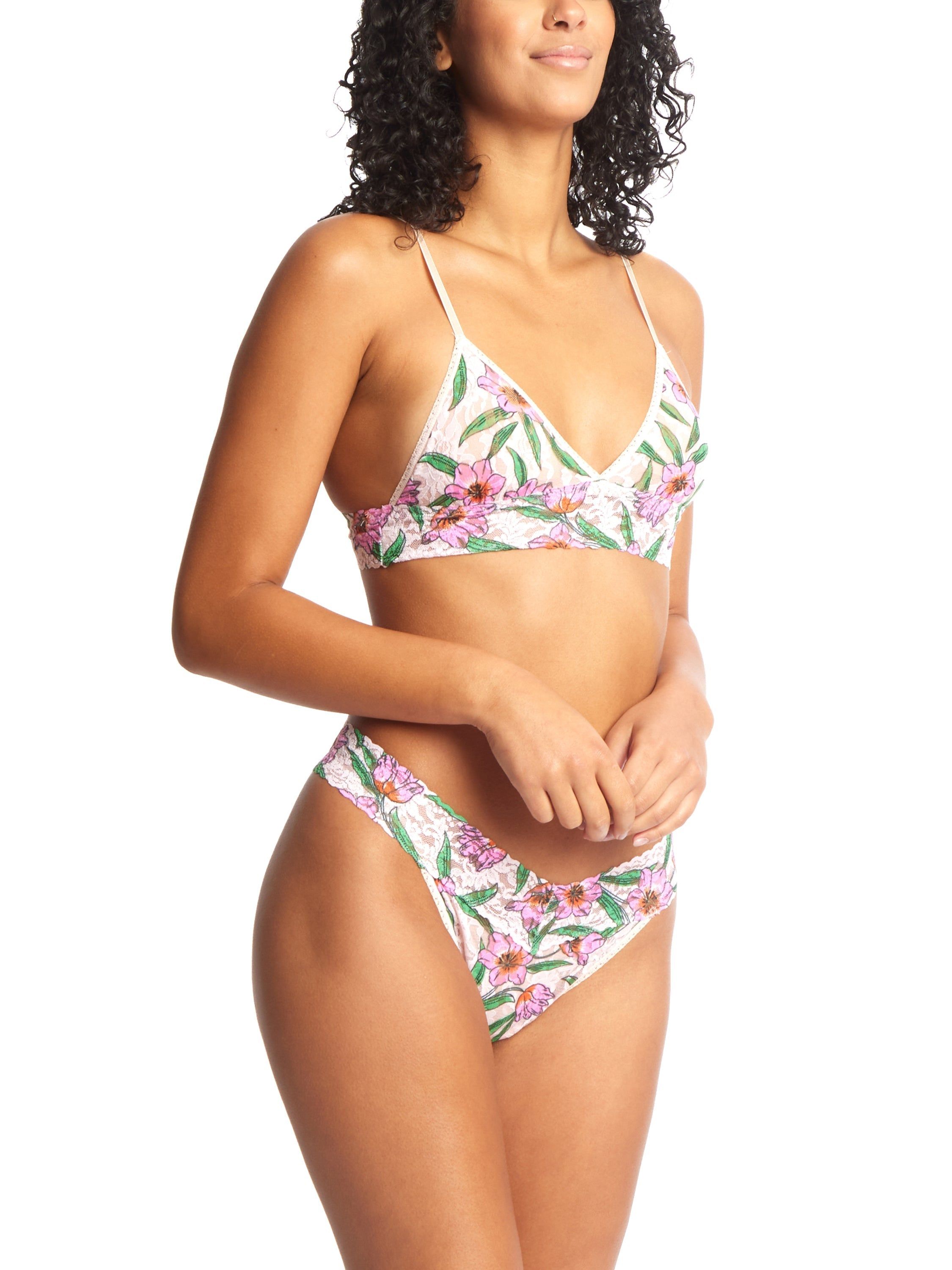 Printed Signature Lace Padded Triangle Bralette Sale sold by Hanky Panky product image thumbnail 4