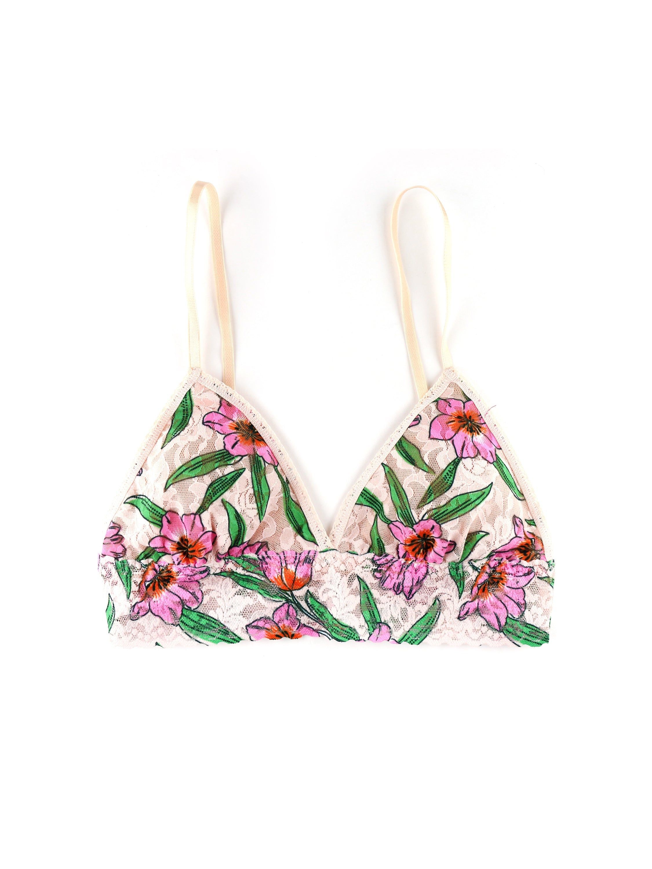 Printed Signature Lace Padded Triangle Bralette Sale sold by Hanky Panky