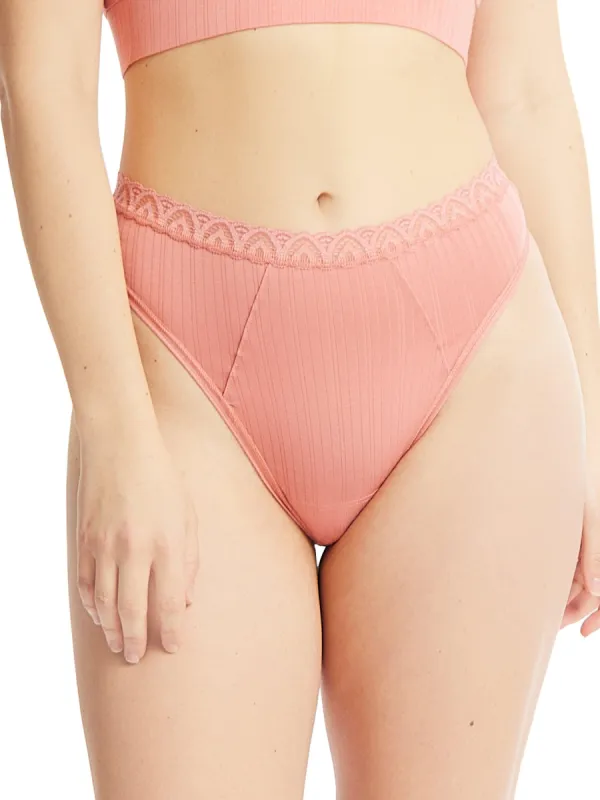 MellowLuxe™ High Cut Thong Antique Rose Pink sold by Hanky Panky