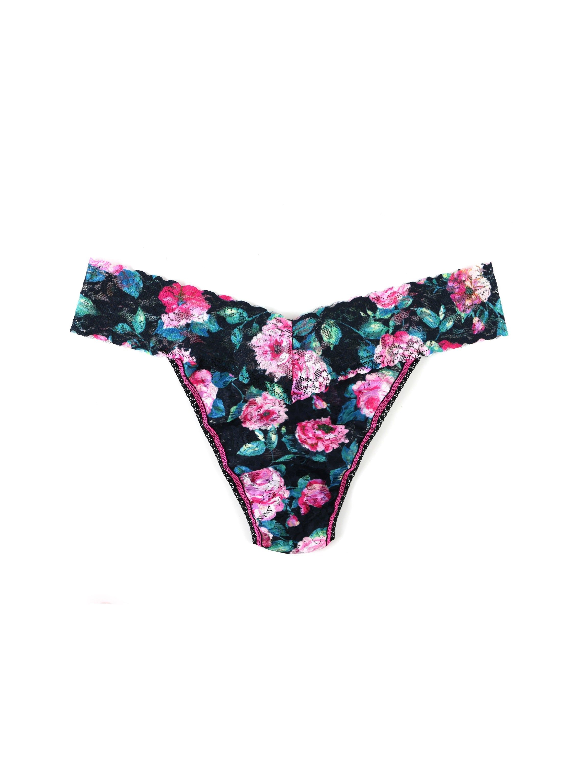 Printed Signature Lace Original Rise Thong sold by Hanky Panky