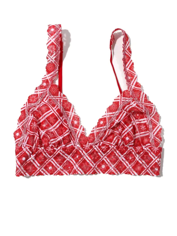 Printed Signature Lace Crossover Bralette Winter Wonderland Sale sold by Hanky Panky