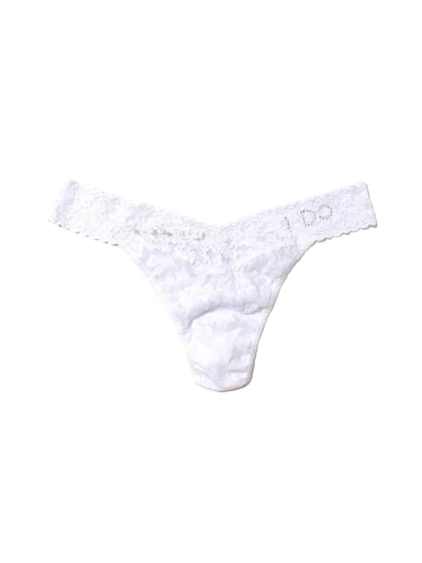 Plus I Do Crystal Signature Lace Original Rise Thong sold by Hanky Panky