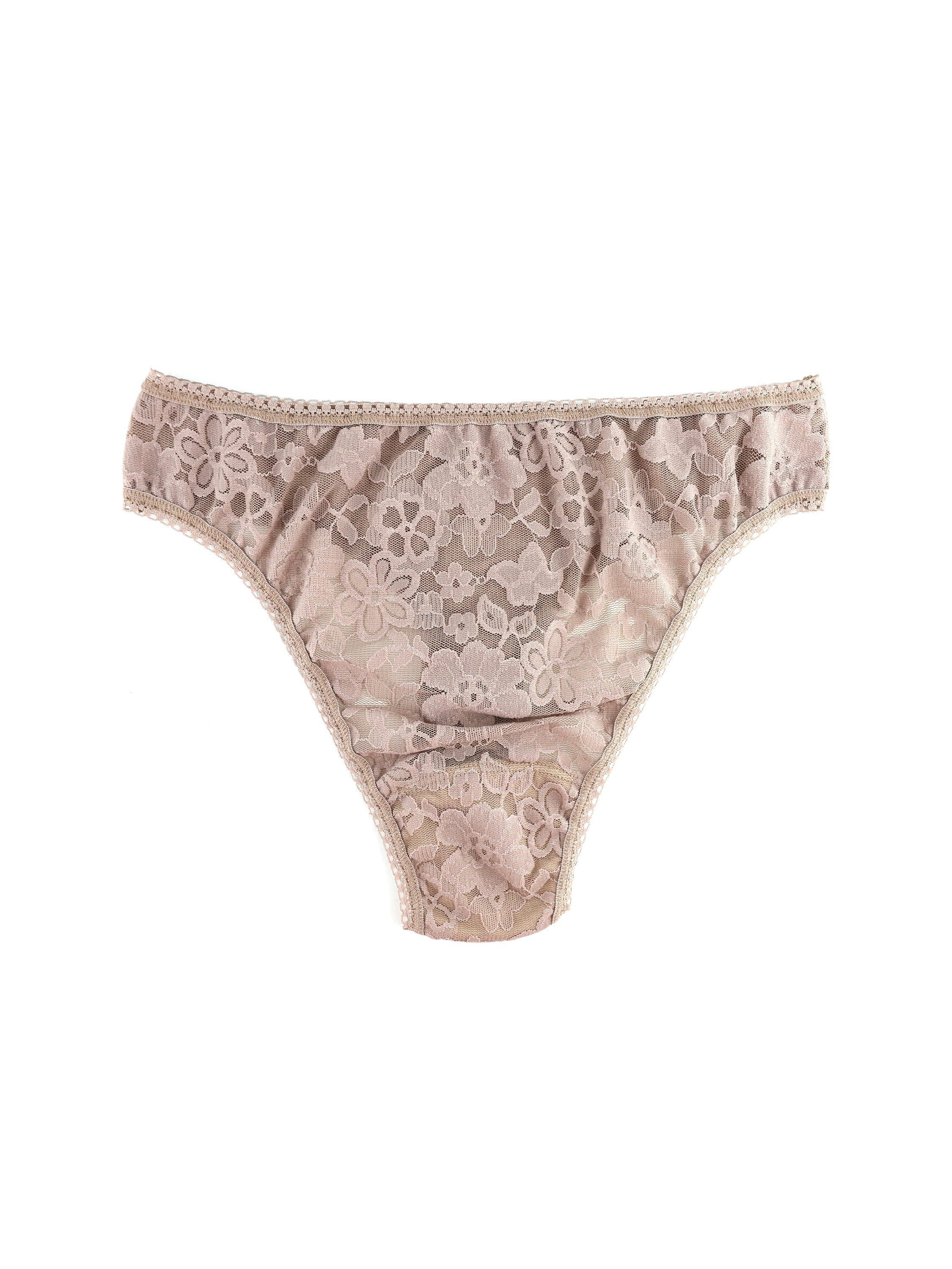 Daily Lace™ High Cut Thong Taupe Sale sold by Hanky Panky