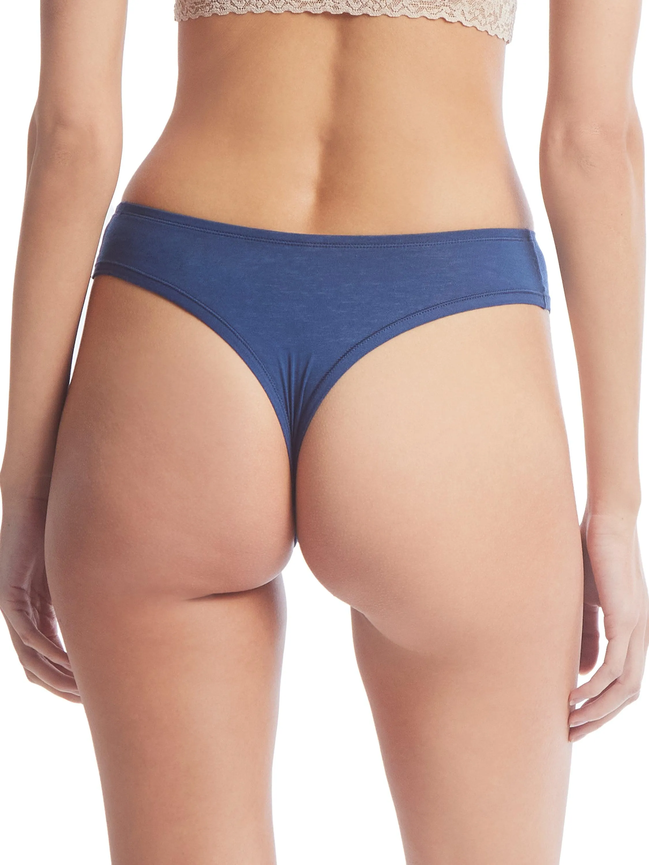 PlayStretch™ Natural Rise Thong Bateau Blue sold by Hanky Panky product image thumbnail 3