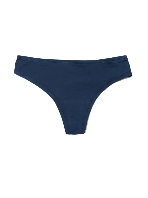 PlayStretch™ Natural Rise Thong Bateau Blue sold by Hanky Panky