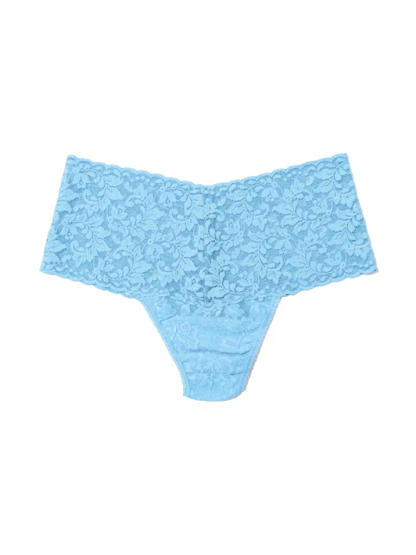 Plus Size Retro Lace Thong Partly Cloudy Blue Sale sold by Hanky Panky